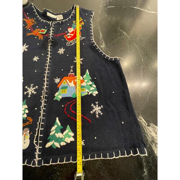 White Stag Embroidered Christmas Full Zip Vest 22W/24W - Picture 11 of 12